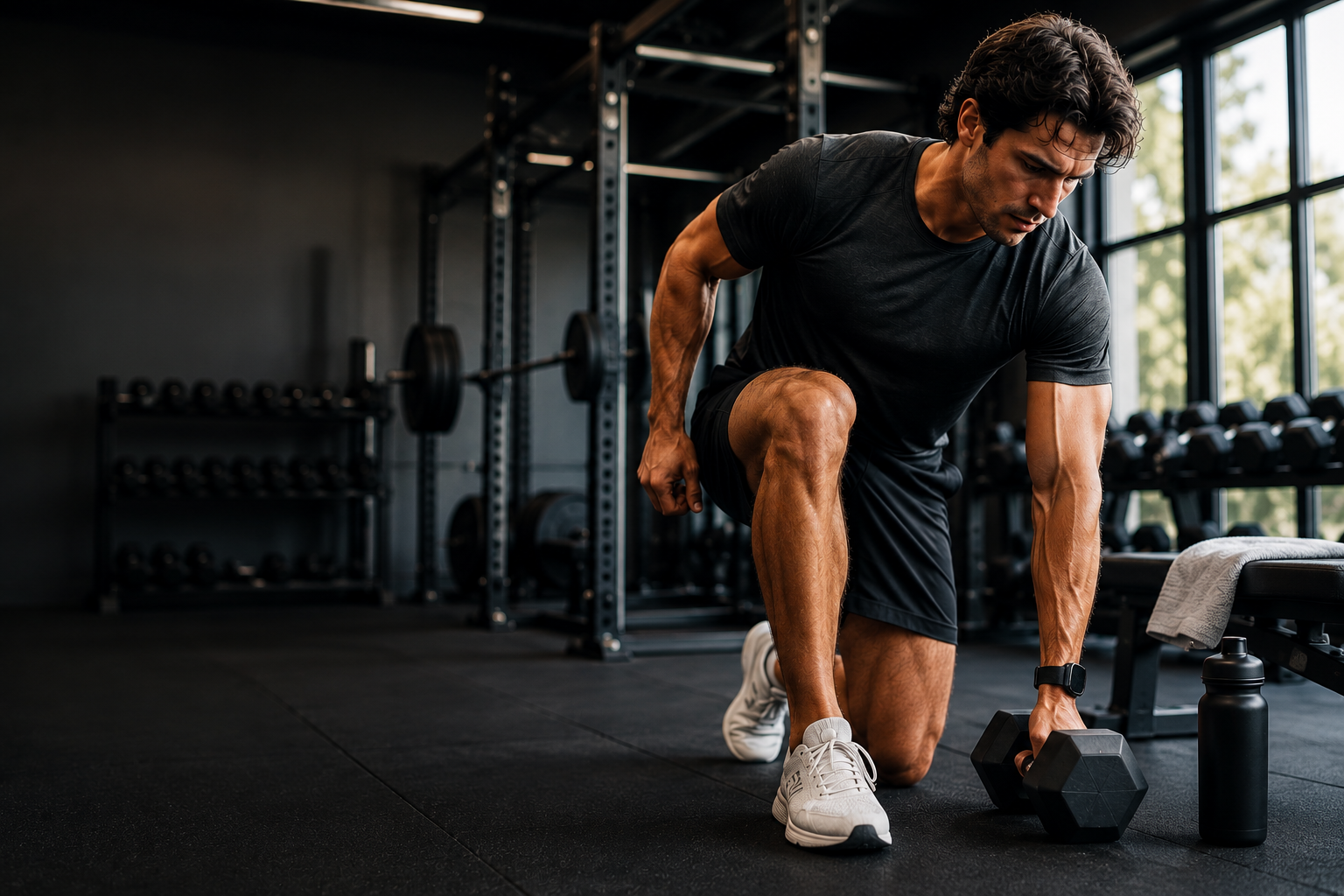 Athlete training with focus and discipline